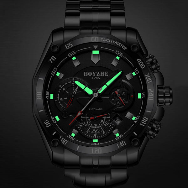 Krono BOYZHE™ – Luminous Auto Watch with Week Display